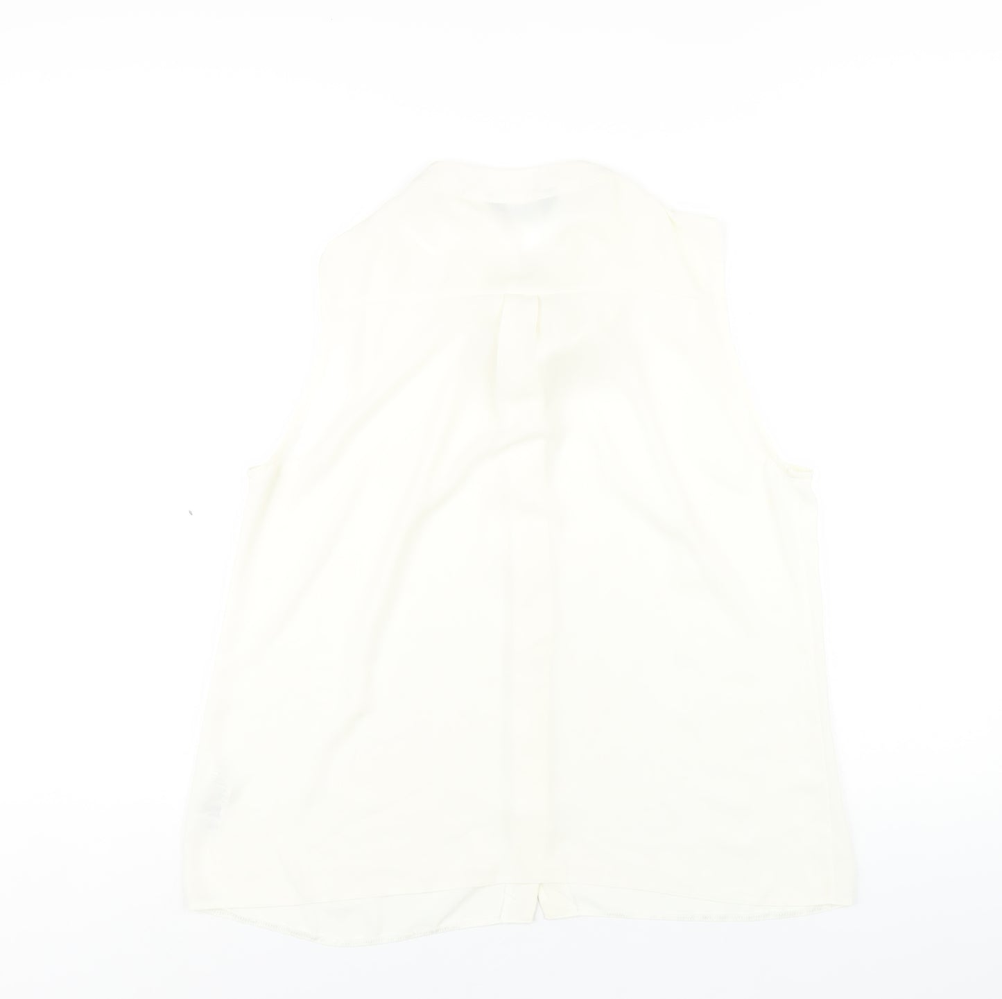 Dorothy Perkins Womens Ivory Polyester Basic Button-Up Size 16 Round Neck