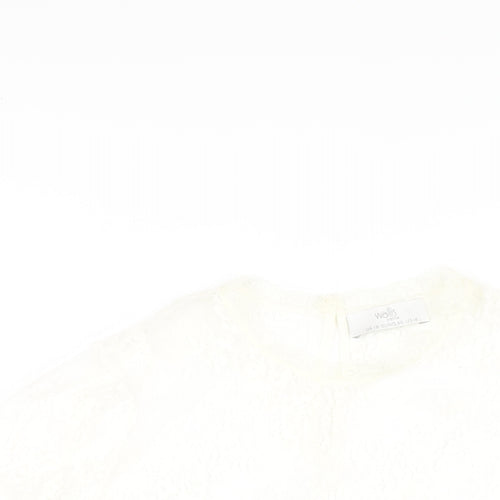 Wallis Womens Ivory Polyester Basic T-Shirt Size 18 Round Neck