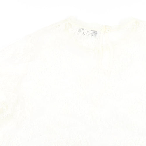 Wallis Womens Ivory Polyester Basic T-Shirt Size 18 Round Neck