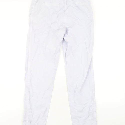 Marks and Spencer Womens Purple Cotton Trousers Size 6 L29 in Regular Zip