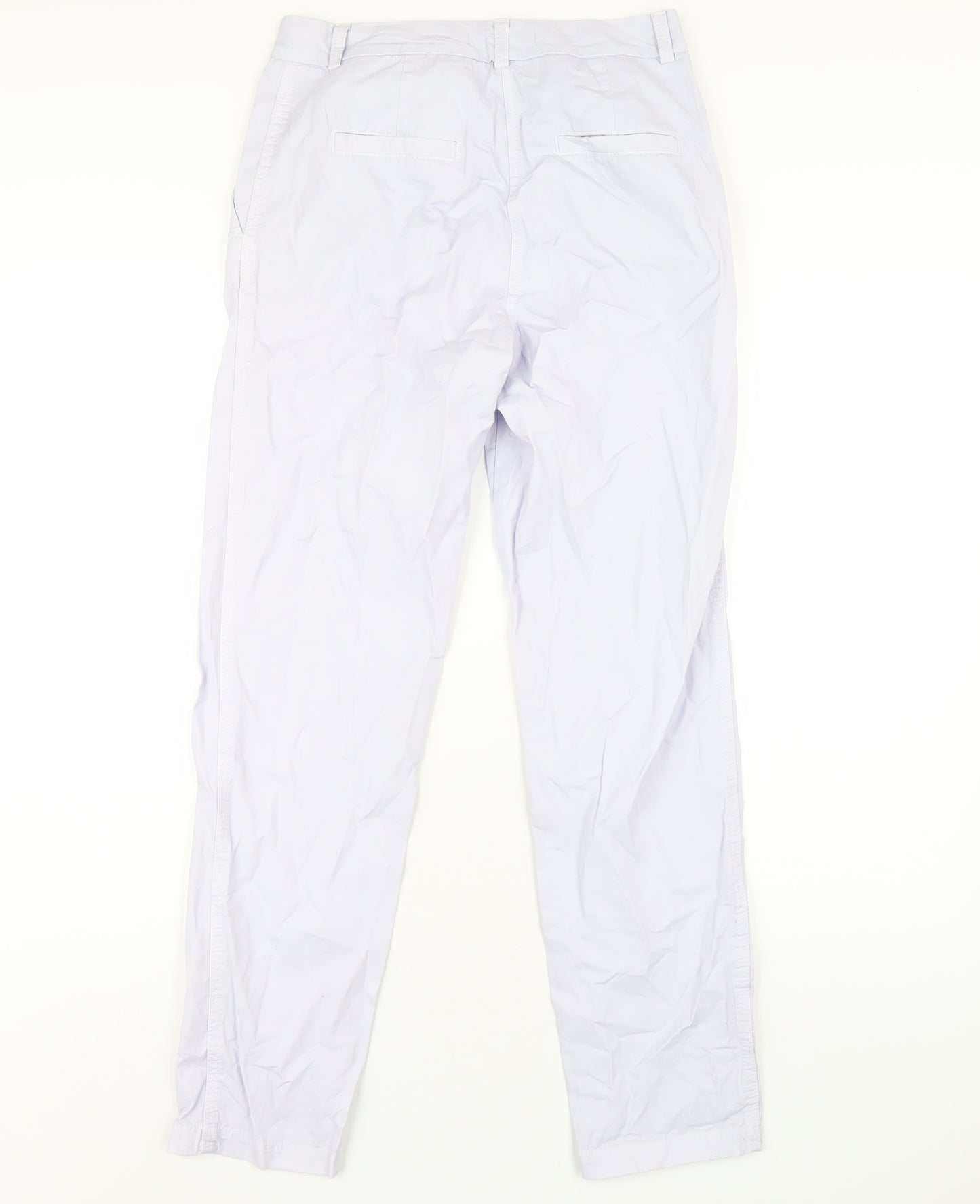 Marks and Spencer Womens Purple Cotton Trousers Size 6 L29 in Regular Zip