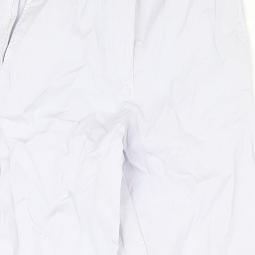 Marks and Spencer Womens Purple Cotton Trousers Size 6 L29 in Regular Zip
