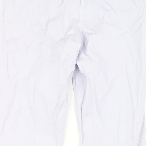 Marks and Spencer Womens Purple Cotton Trousers Size 6 L29 in Regular Zip