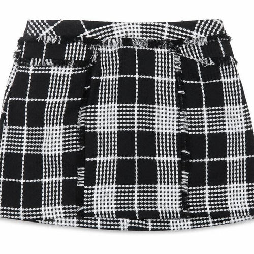 Miss Selfridge Womens Black Plaid Polyester A-Line Skirt Size 12 Zip