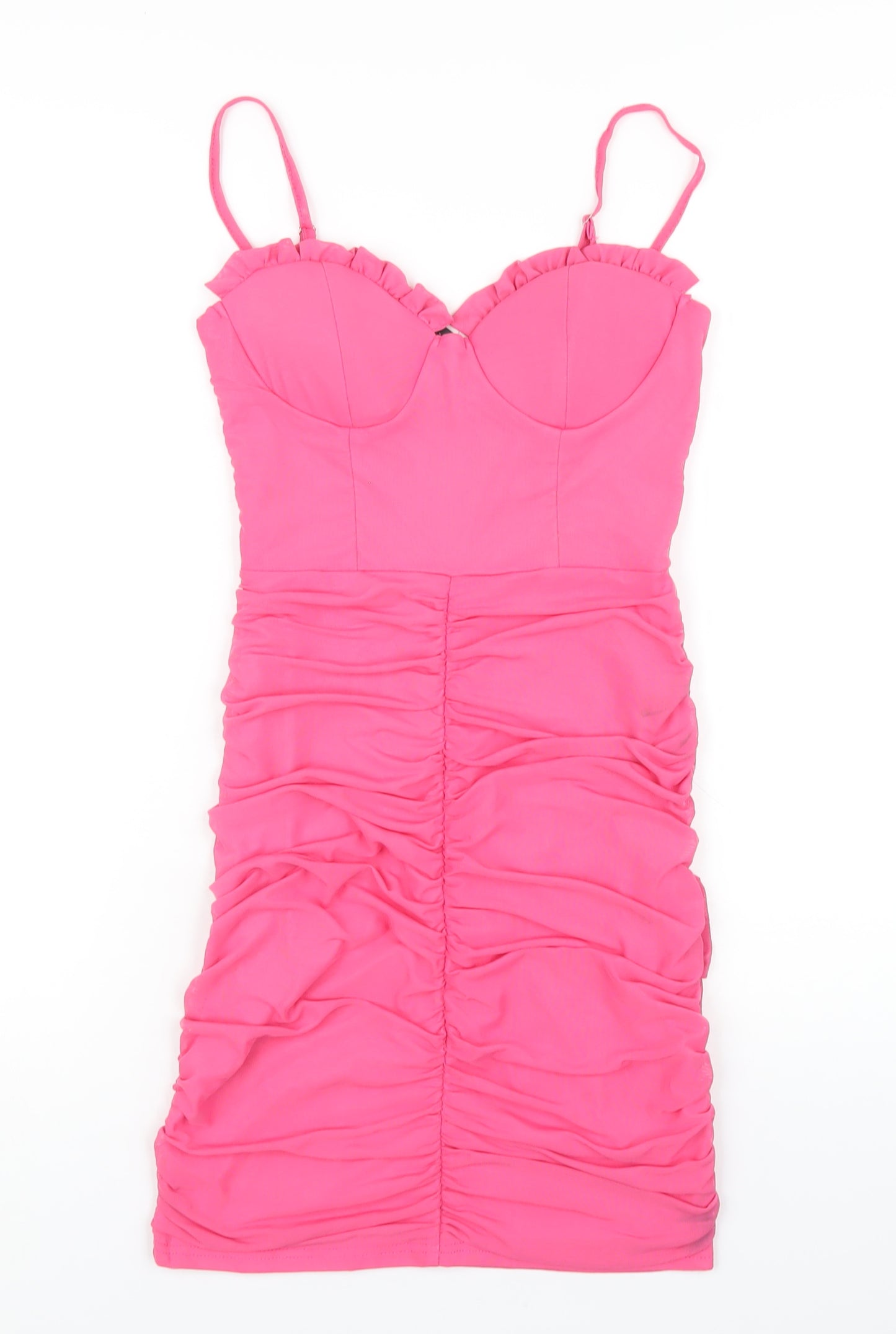I SAW IT FIRST Womens Pink Polyester Bodycon Size 8 Sweetheart Zip