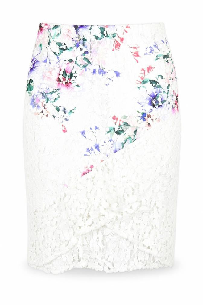 Lipsy Womens White Polyester Straight & Pencil Skirt Size 14