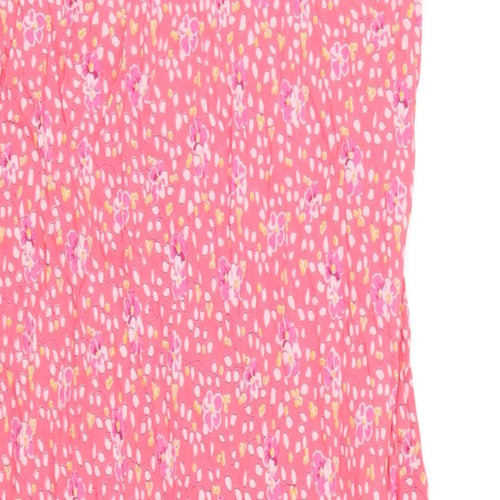 Gap Womens Pink Geometric Viscose A-Line Size 14 V-Neck Pullover