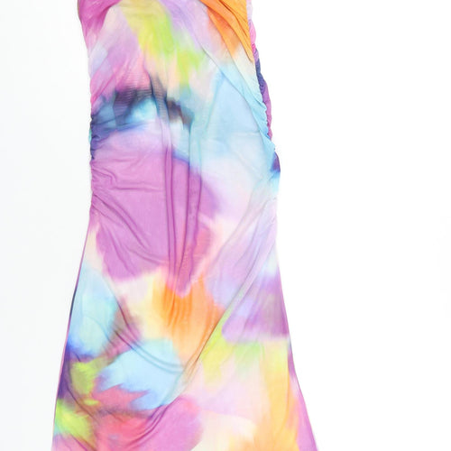 Bershka Womens Multicoloured Polyester A-Line Size XS Square Neck Pullover