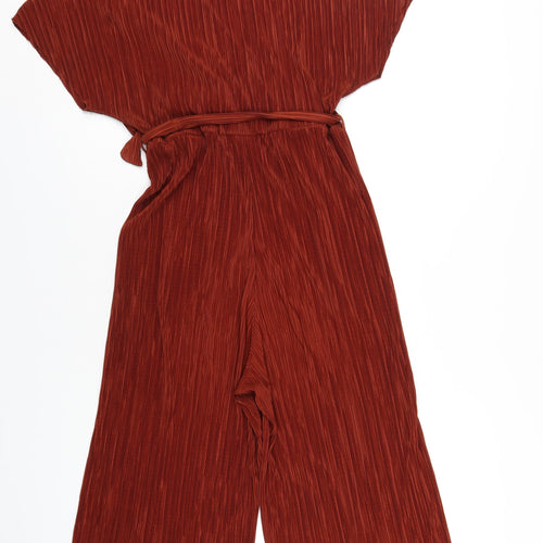 New Look Womens Brown Polyester Jumpsuit One-Piece Size 10 Pullover