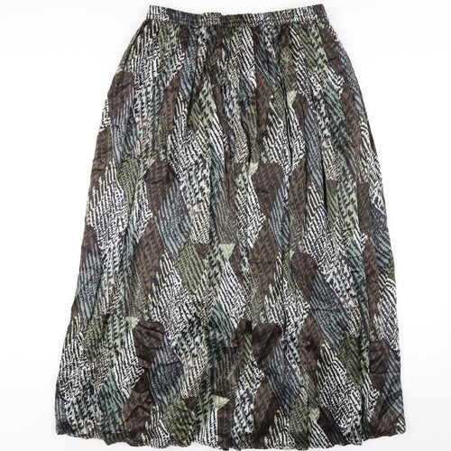 Cotswold Collection Womens Green Geometric Polyester A-Line Skirt Size 12
