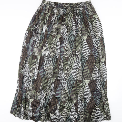 Cotswold Collection Womens Green Geometric Polyester A-Line Skirt Size 12