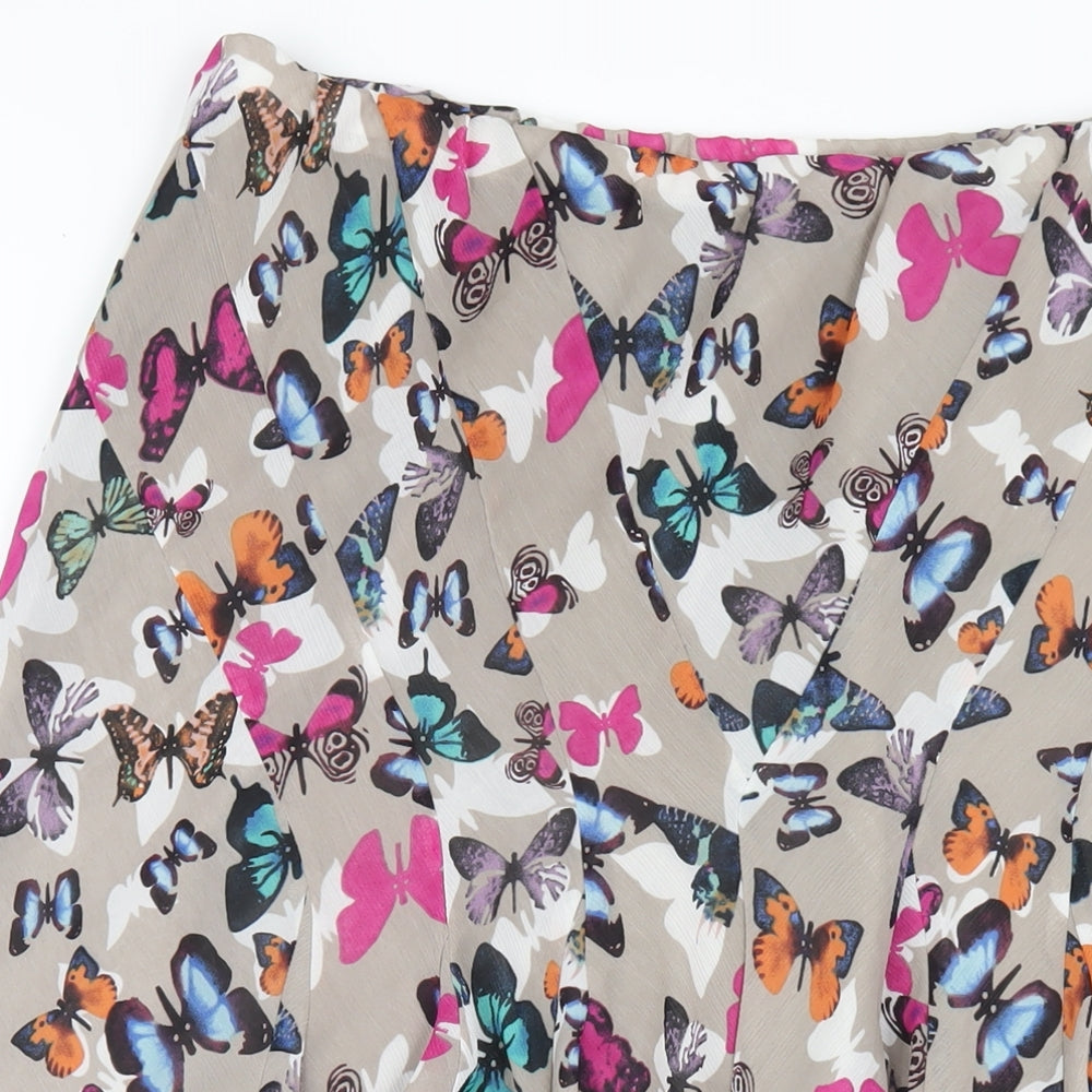 Chesca Womens Multicoloured Geometric Polyester A-Line Skirt Size 20