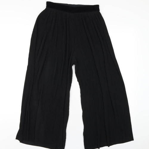 Zara Womens Black Polyester Capri Trousers Size M L23 in Regular