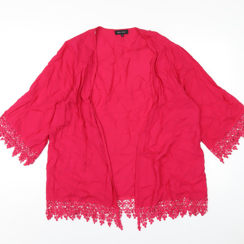 New Look Womens Pink Viscose Kimono T-Shirt Size 12 V-Neck