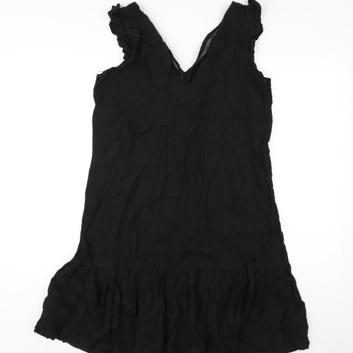 NEXT Womens Black Viscose A-Line Size 14 V-Neck Pullover