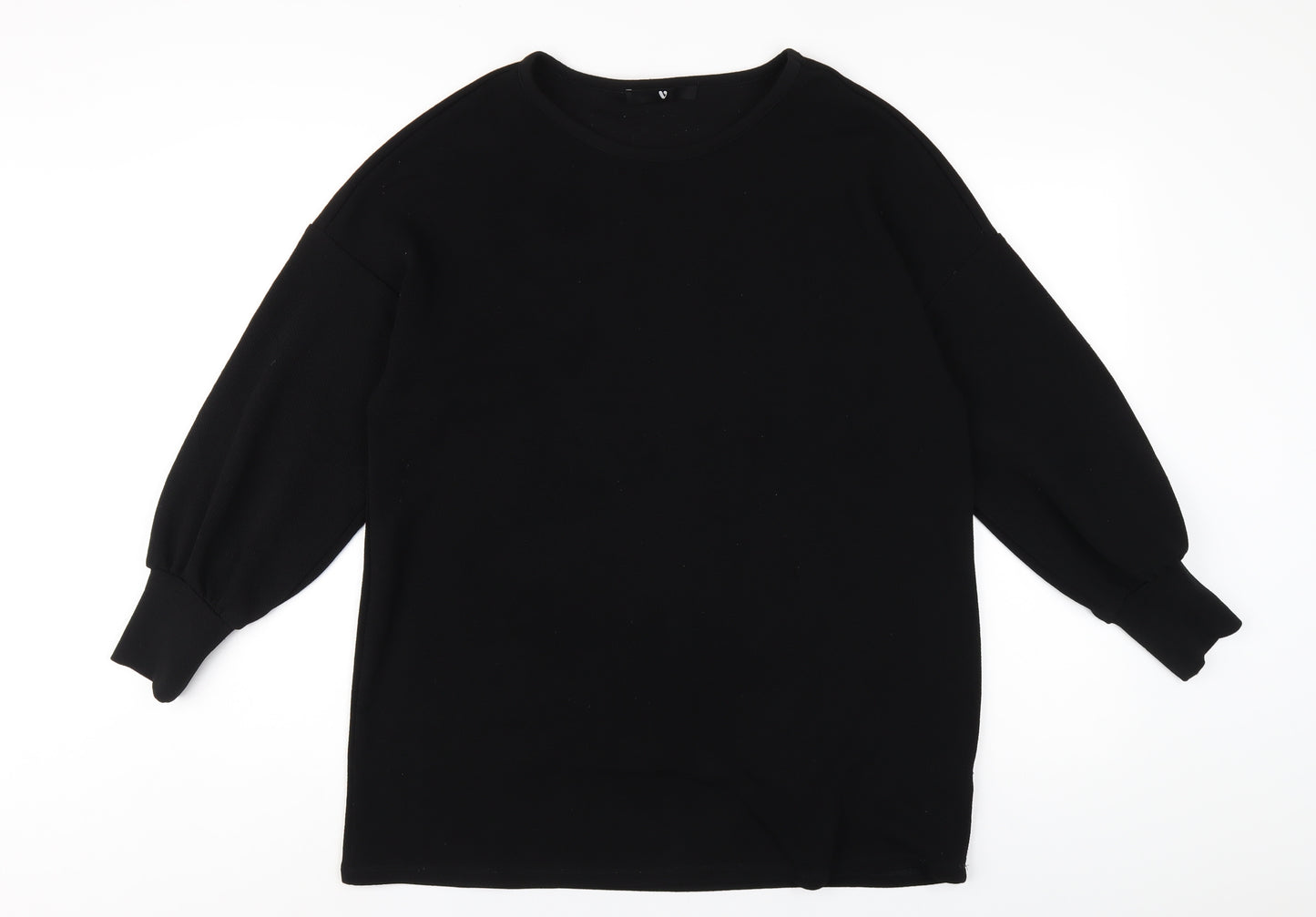 Very Womens Black Polyester Pullover Sweatshirt Size 16 Pullover