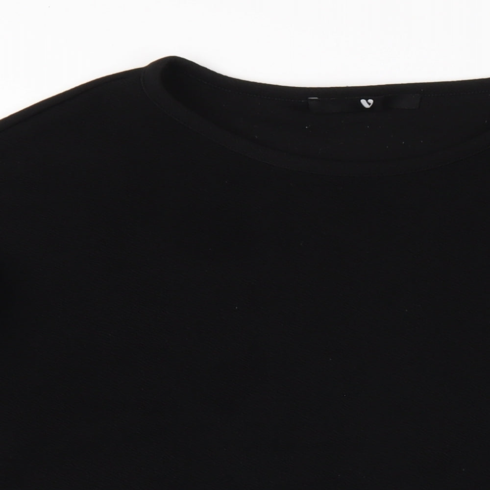 Very Womens Black Polyester Pullover Sweatshirt Size 16 Pullover