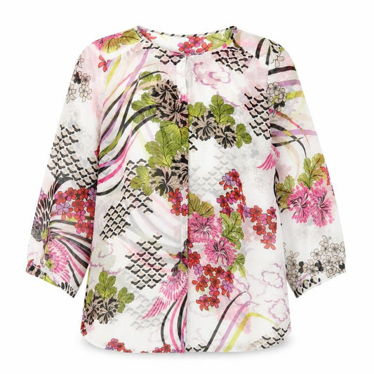Front view of Wallis women’s multicoloured geometric polyester basic blouse, size M, round neck