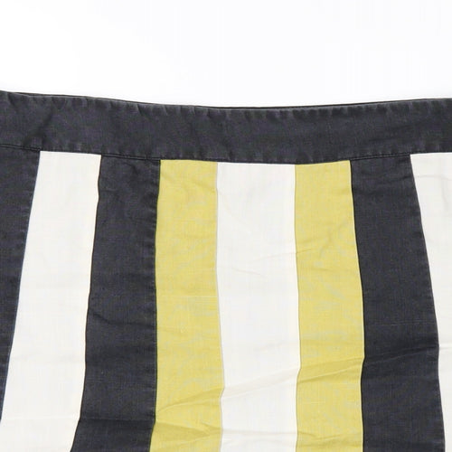 Principles Womens Multicoloured Striped Ramie A-Line Skirt Size 16 Zip