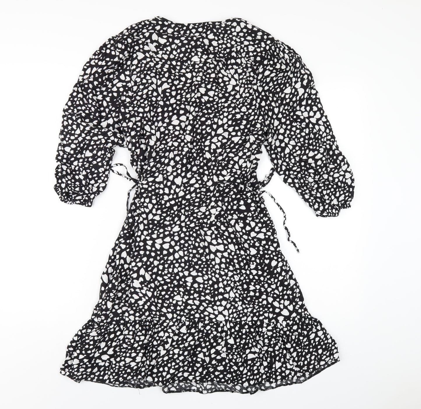 Very Womens Black Geometric Viscose A-Line Size 10 V-Neck Pullover