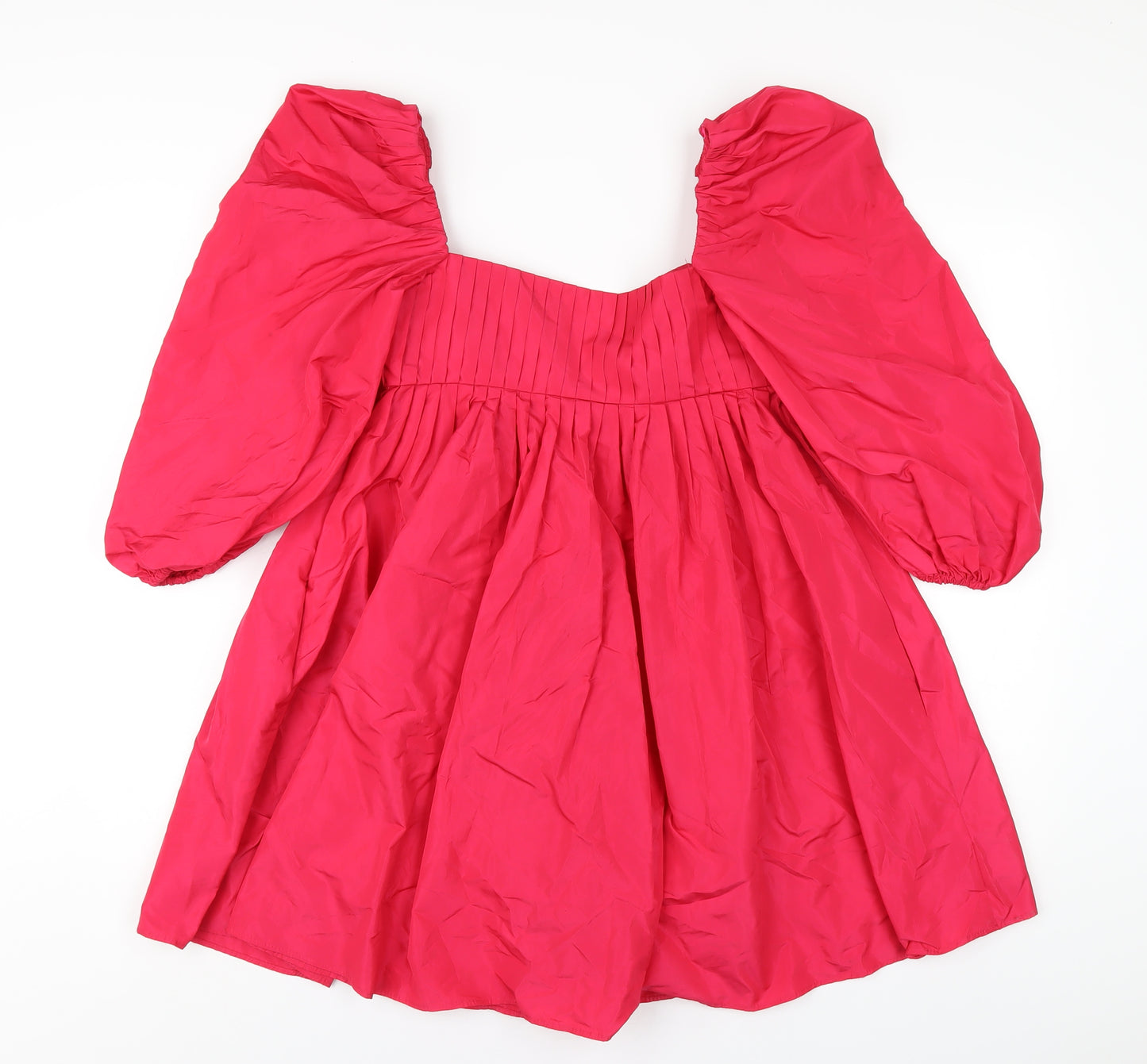 Zara Womens Pink Polyester Trapeze & Swing Size XS V-Neck Zip