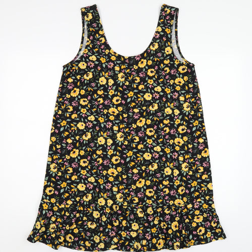 Mango Womens Multicoloured Floral Polyester Tank Dress Size M Scoop Neck Pullover