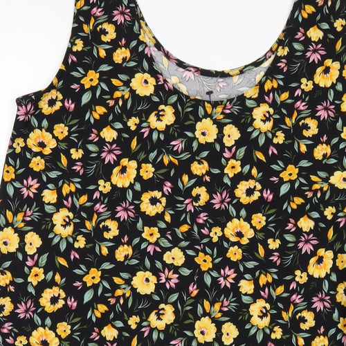 Mango Womens Multicoloured Floral Polyester Tank Dress Size M Scoop Neck Pullover