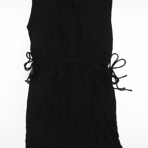 H&M Womens Black Viscose A-Line Size S V-Neck Pullover