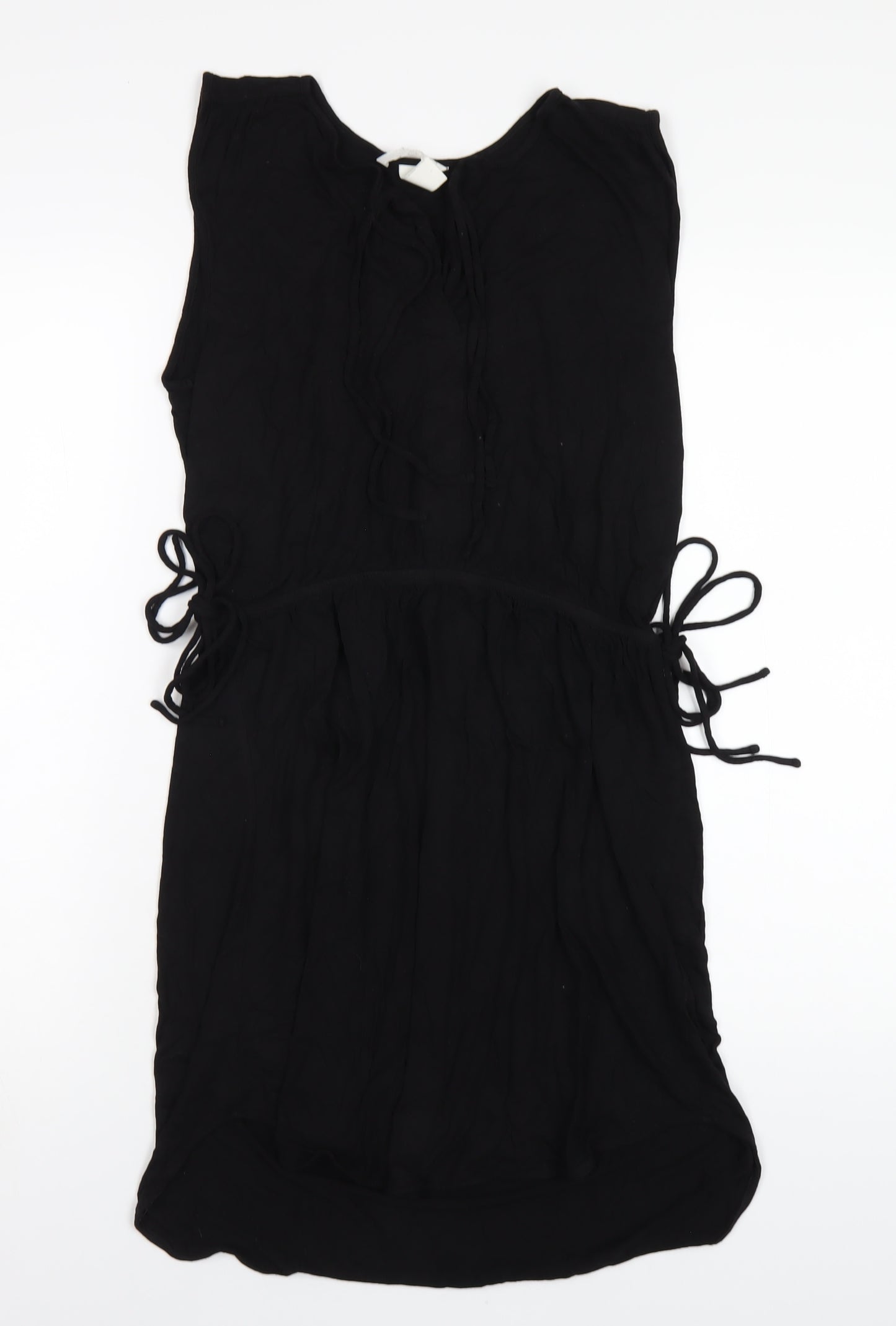H&M Womens Black Viscose A-Line Size S V-Neck Pullover