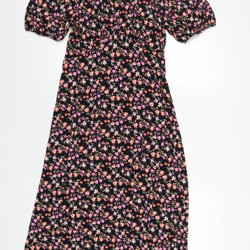 Lipsy Womens Black Floral Polyester Maxi Size 12 Round Neck Pullover