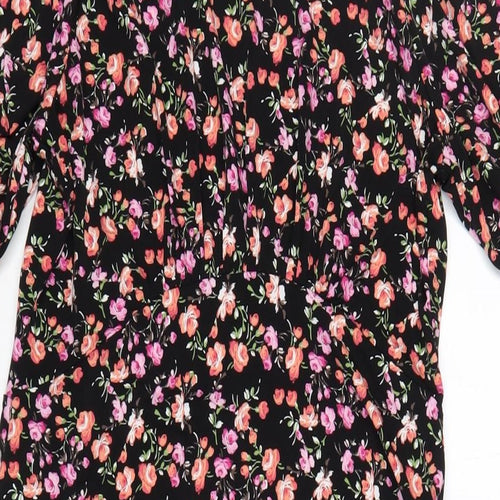 Lipsy Womens Black Floral Polyester Maxi Size 12 Round Neck Pullover