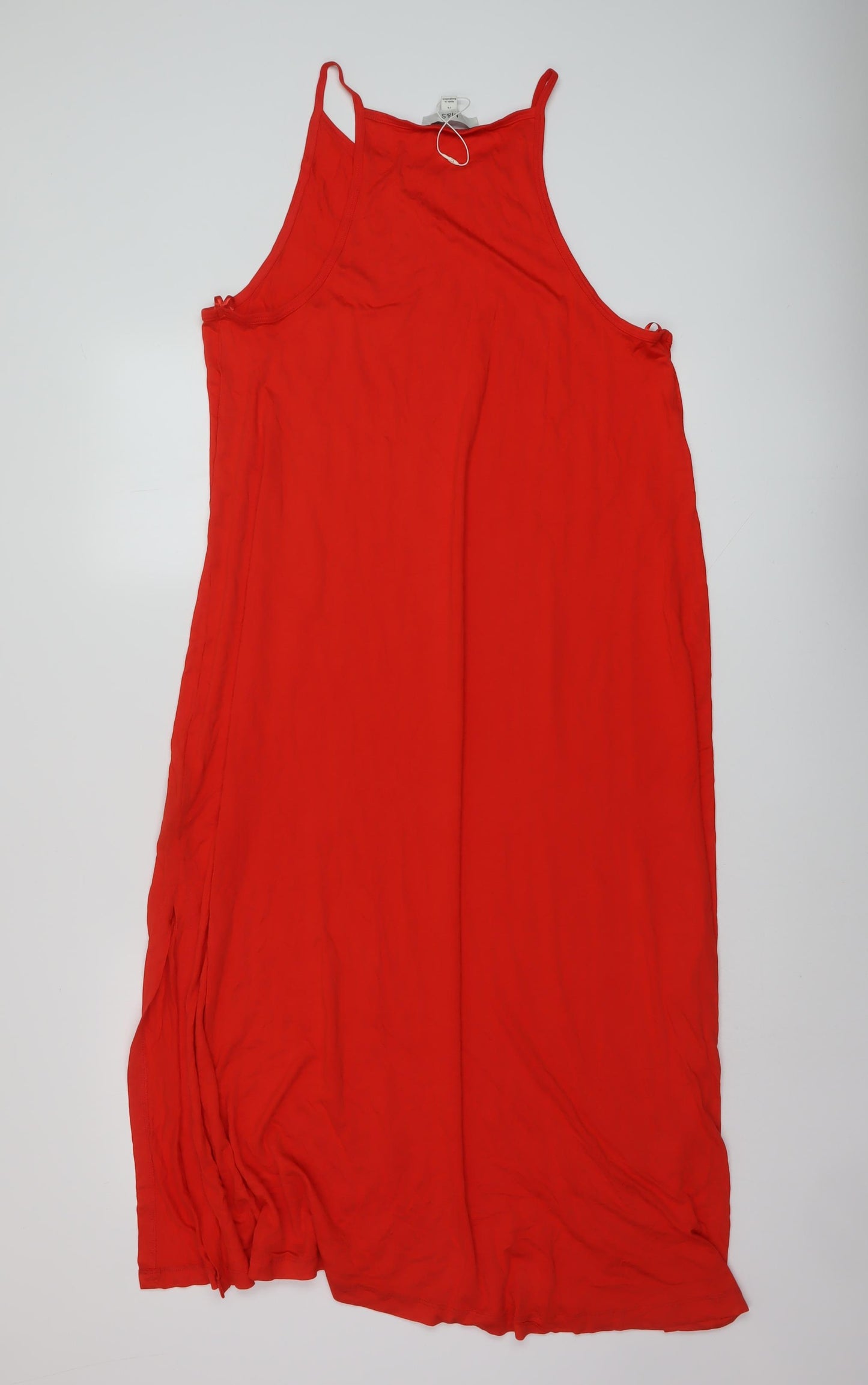 Marks and Spencer Womens Red Viscose A-Line Size 16 Square Neck Pullover