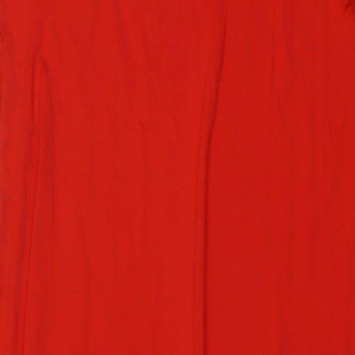 Marks and Spencer Womens Red Viscose A-Line Size 16 Square Neck Pullover