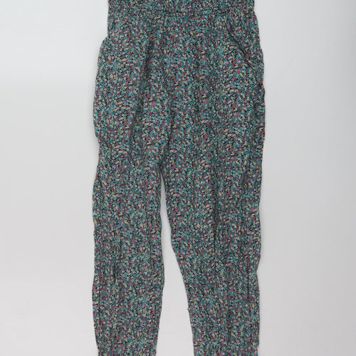 New Look Girls Multicoloured Floral Cotton Jumpsuit One-Piece Size 10 Years Pullover