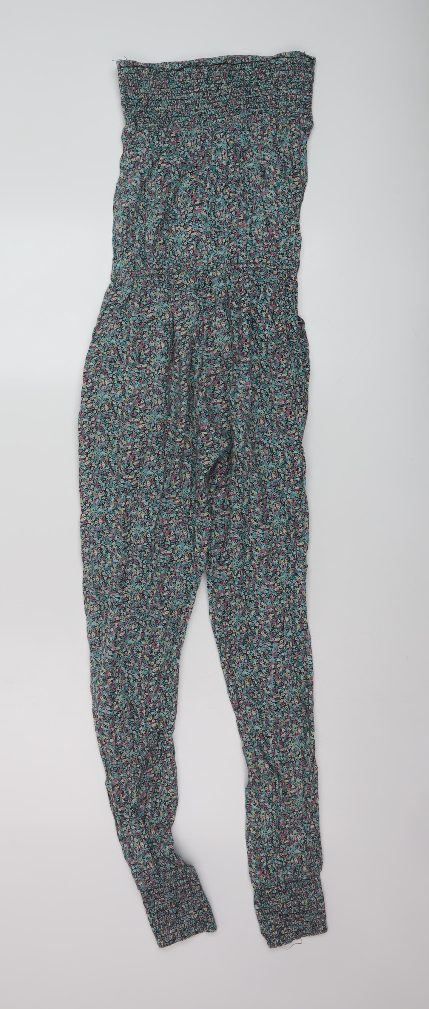 New Look Girls Multicoloured Floral Cotton Jumpsuit One-Piece Size 10 Years Pullover