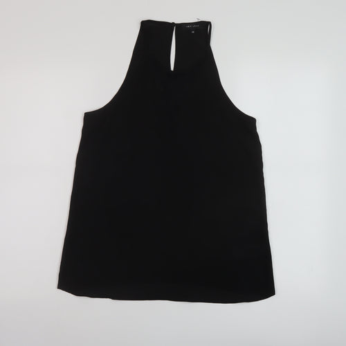 New Look Womens Black Polyester Basic Tank Size 10 Round Neck