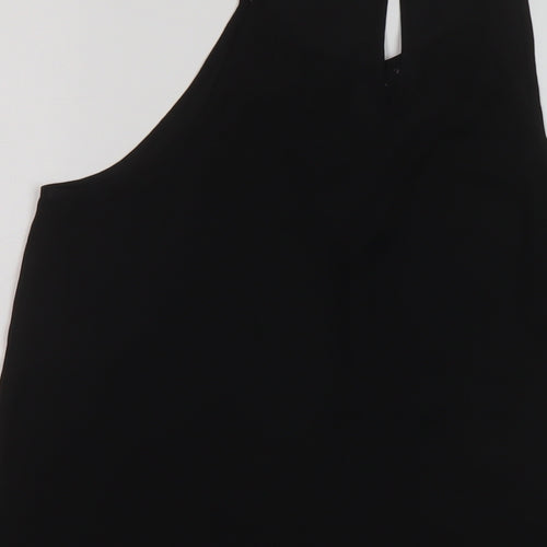 New Look Womens Black Polyester Basic Tank Size 10 Round Neck