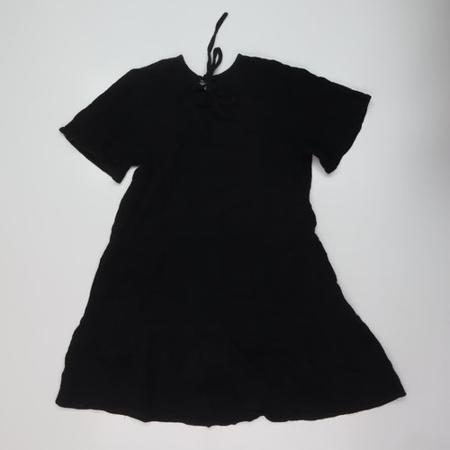 Very Womens Black Cotton A-Line Size 10 Round Neck Tie