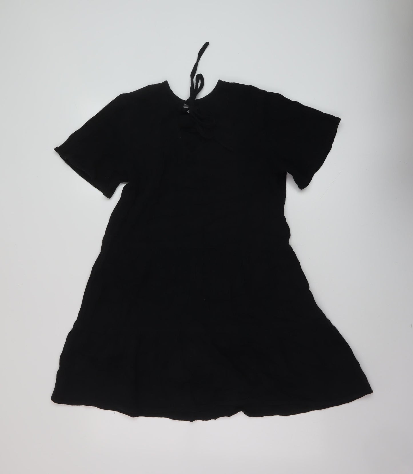 Very Womens Black Cotton A-Line Size 10 Round Neck Tie