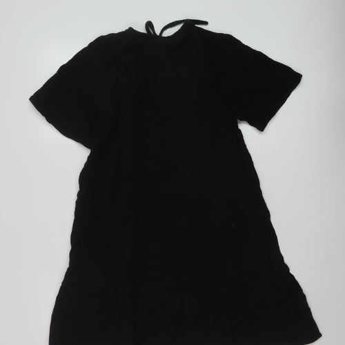 Very Womens Black Cotton A-Line Size 10 Round Neck Tie