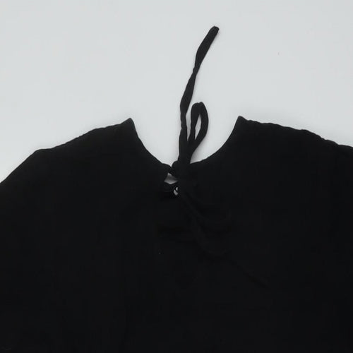 Very Womens Black Cotton A-Line Size 10 Round Neck Tie