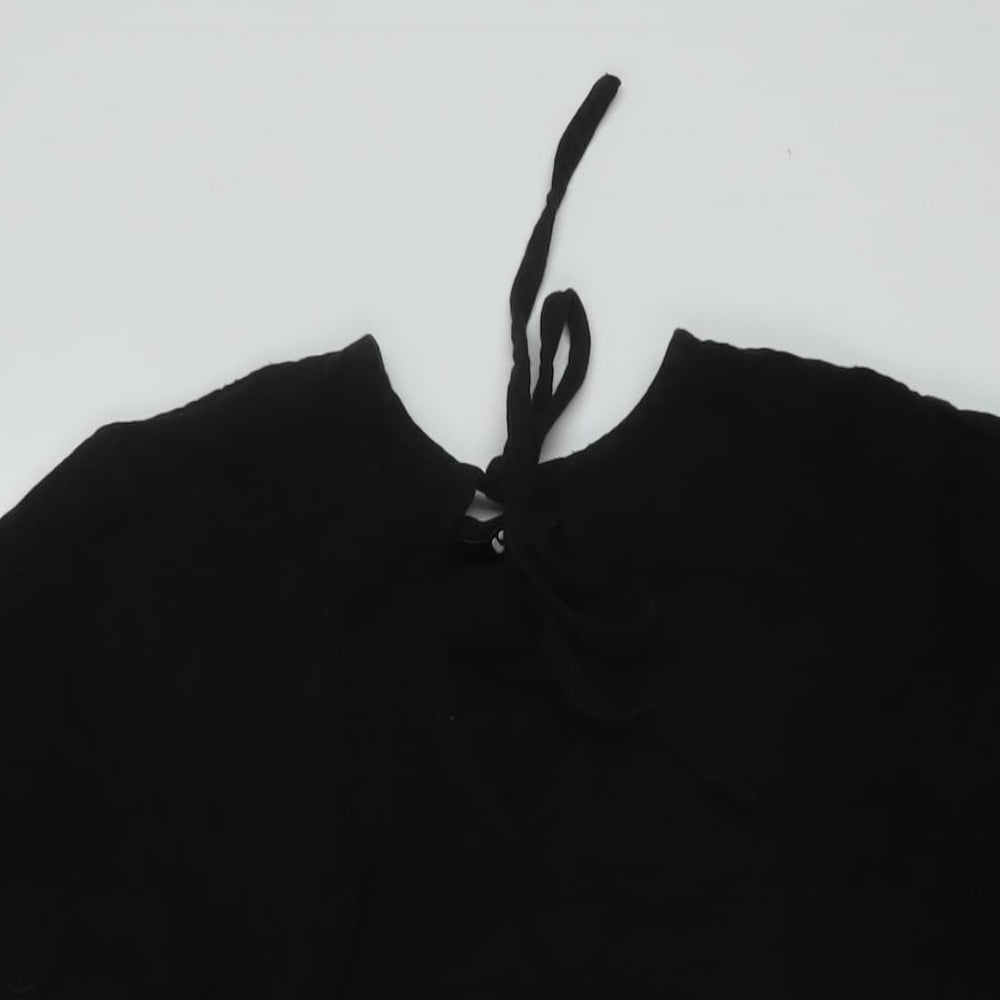 Very Womens Black Cotton A-Line Size 10 Round Neck Tie