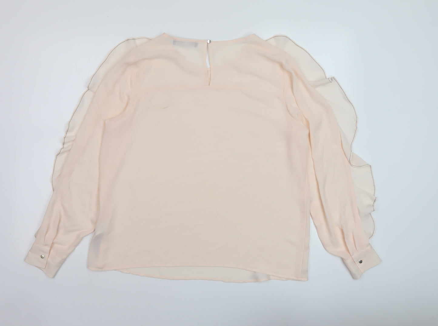 Marks and Spencer Womens Pink Polyester Basic Blouse Size 14 Round Neck