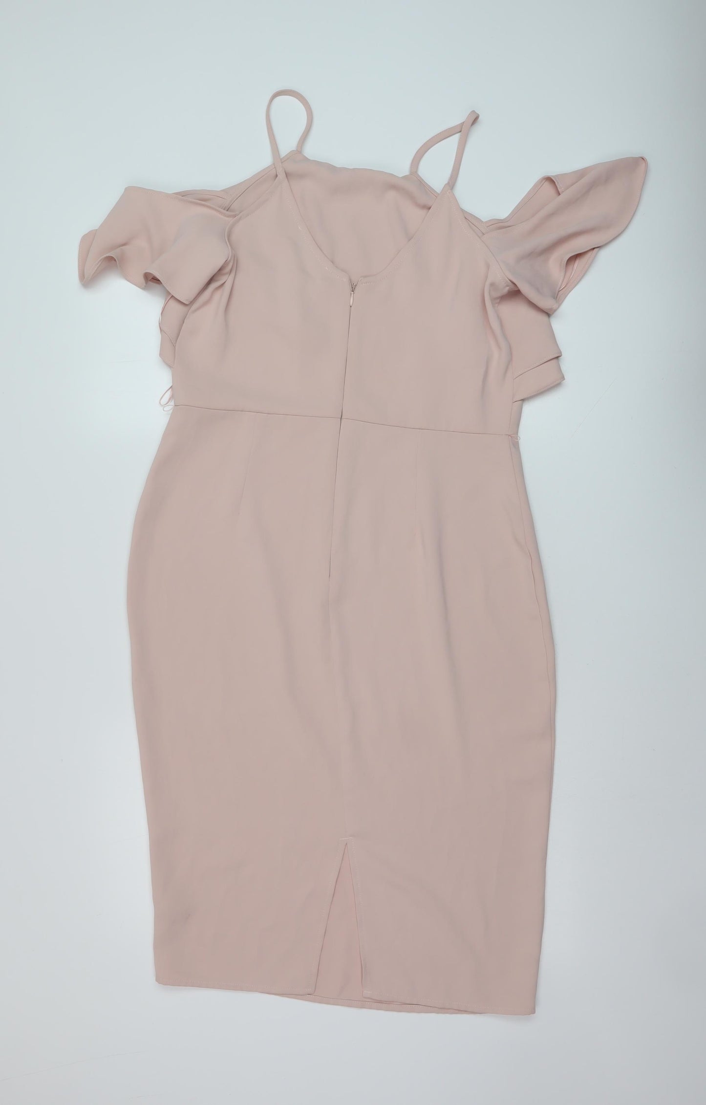 Very Womens Pink Polyester Sheath Size 12 Square Neck Zip