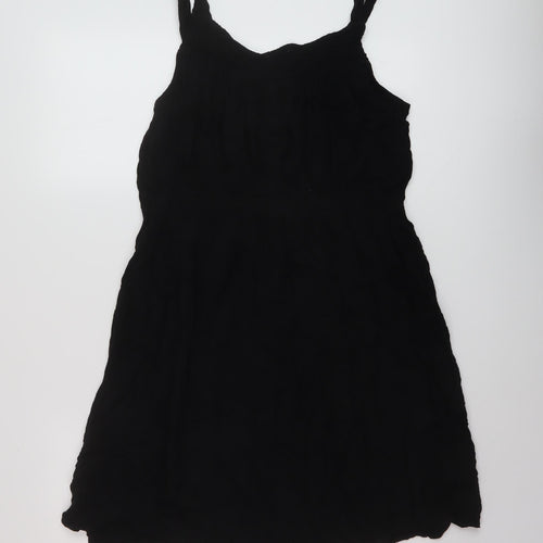 Nexyt Womens Black Viscose A-Line Size 18 Square Neck Pullover