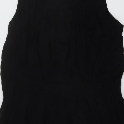 Nexyt Womens Black Viscose A-Line Size 18 Square Neck Pullover