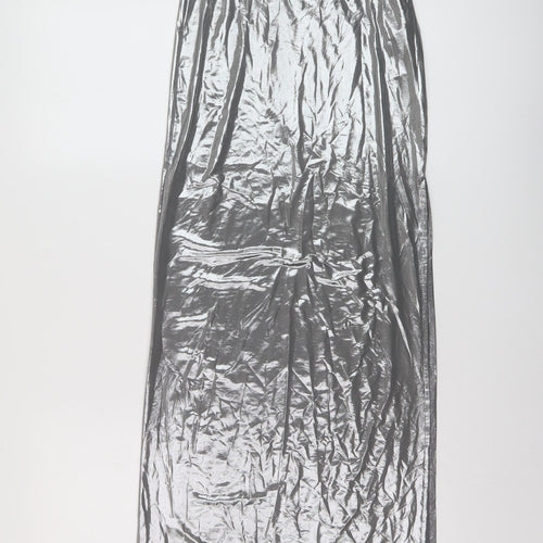 Bershka Womens Silver Polyester Straight & Pencil Skirt Size XS