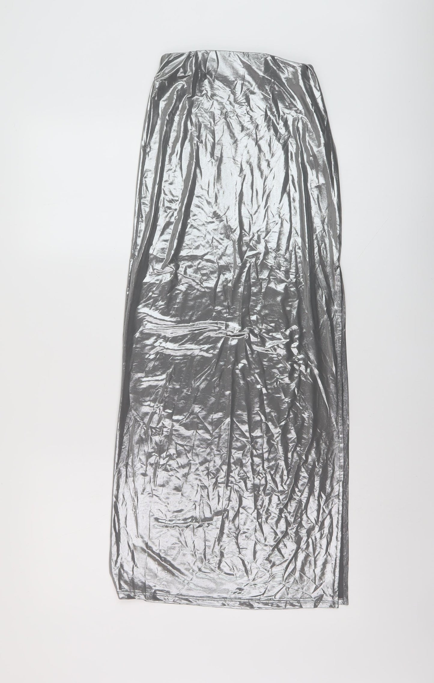 Bershka Womens Silver Polyester Straight & Pencil Skirt Size XS