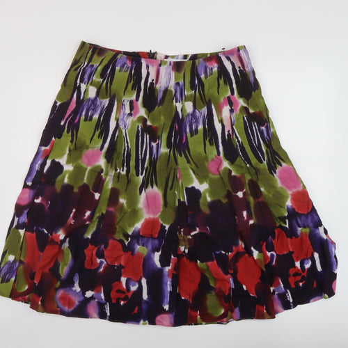 Artigiano Womens Multicoloured Geometric Polyester A-Line Skirt Size 36 in Zip
