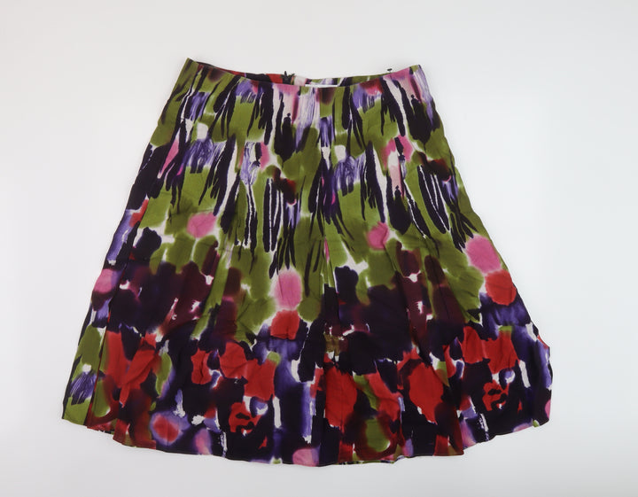 Artigiano Womens Multicoloured Geometric Polyester A-Line Skirt Size 36 in Zip